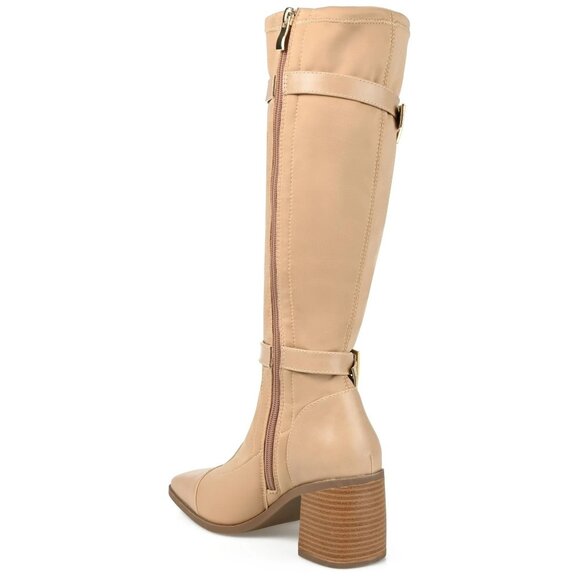 Journee Collection Womens Gaibree Stacked Heel Knee High Boot Beige Size 9.5 NIB - Picture 2 of 4